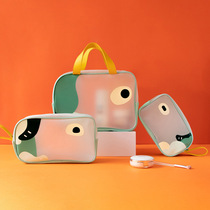 Waterproof transparent cartoon cosmetic bag female net red large capacity travel portable portable wash bag Cosmetic storage bag