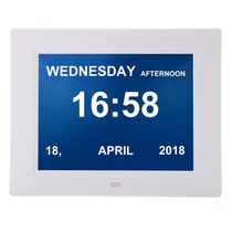 Direct sales 8 inch digital electronic clock machine desktop clock machine 12 sets alarm bell automatic adjustment brightness HD