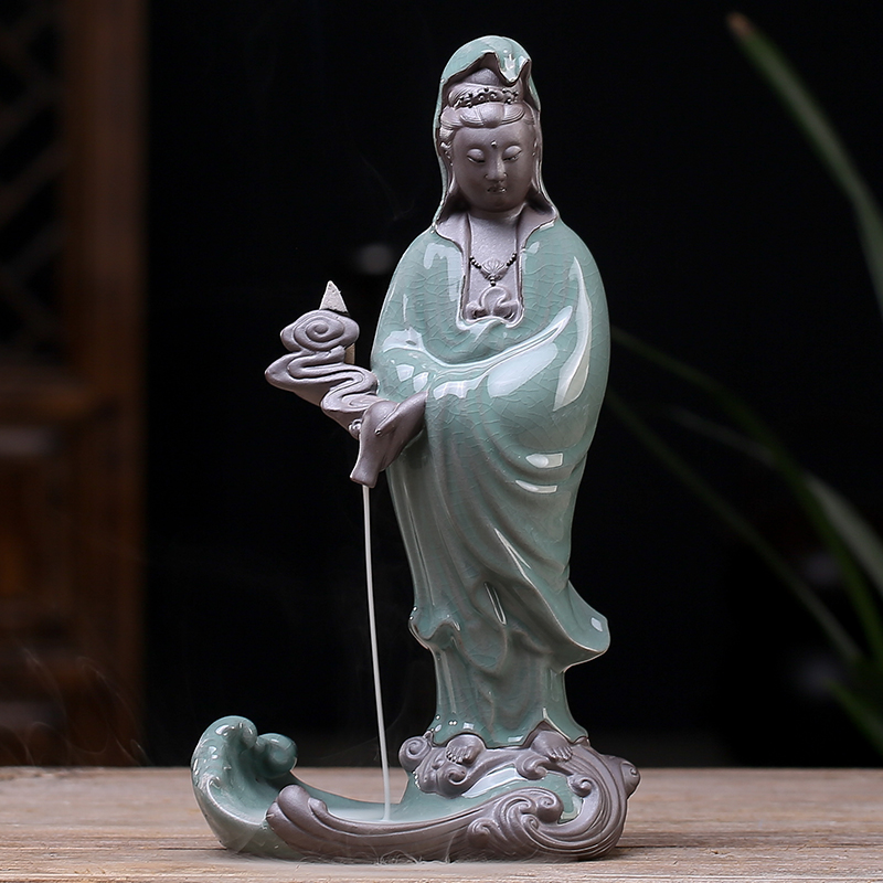 JiaXin elder brother up back censer guanyin incense joss stick household indoor creative tea furnishing articles ceramic aroma stove