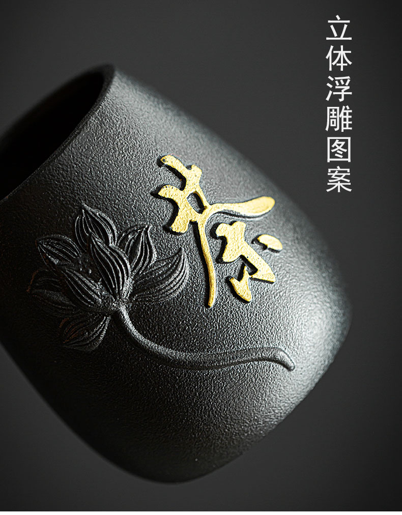 JiaXin ebony wood tea six 6 gentleman 's gentleman' s suit tea tea tin, kung fu tea accessories ChaGa tea spoon