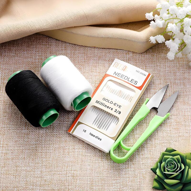 Sewing Kit with Needle and Thread for Home Use, Sewing Clothes, Sewing Thread Set, Black and White Thread, 402 Thread Spool
