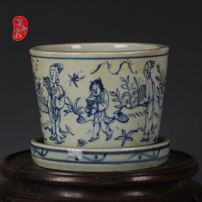 Night Qing Jingde Town City City People's Paint Pot Pot - Porcelain Antique - Antique Porcelain Antique Play