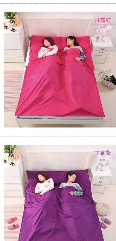 Du lịch bẩn túi ngủ cotton đơn túi ngủ lót đôi du lịch khách sạn khách sạn tấm di động nhẹ và thoáng khí