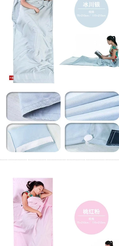 Du lịch bẩn túi ngủ cotton đơn túi ngủ lót đôi du lịch khách sạn khách sạn tấm di động nhẹ và thoáng khí