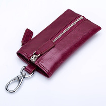 Leather home key bag small bag mini male simple Female large capacity key key bag multifunctional cute and practical