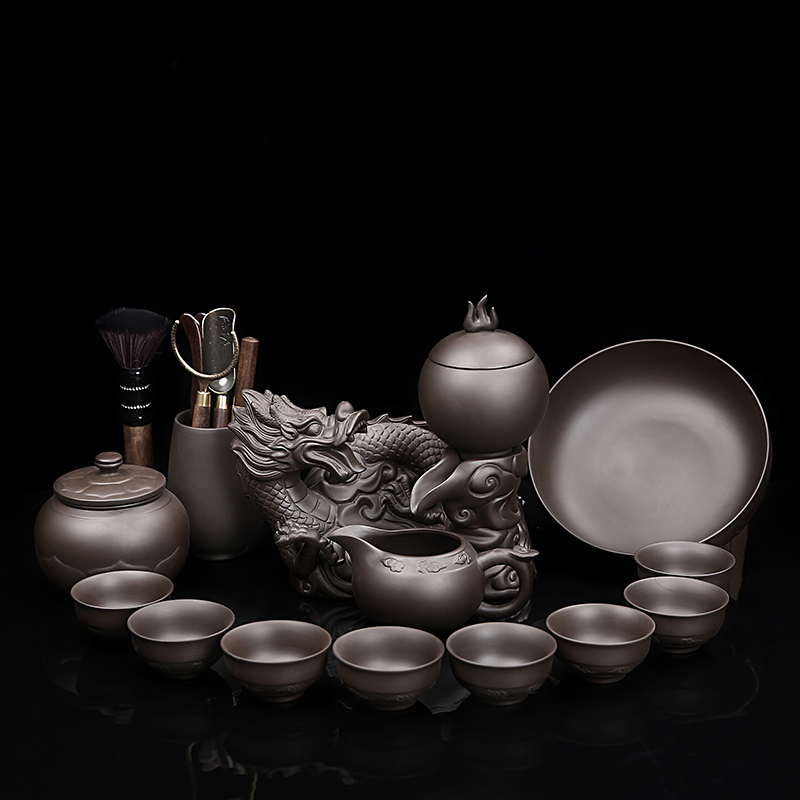 Purple Sand Lazy Tea Set Home Living Room Set Simple Modern Creative Automatic Teapot Kung Fu Tea Cup