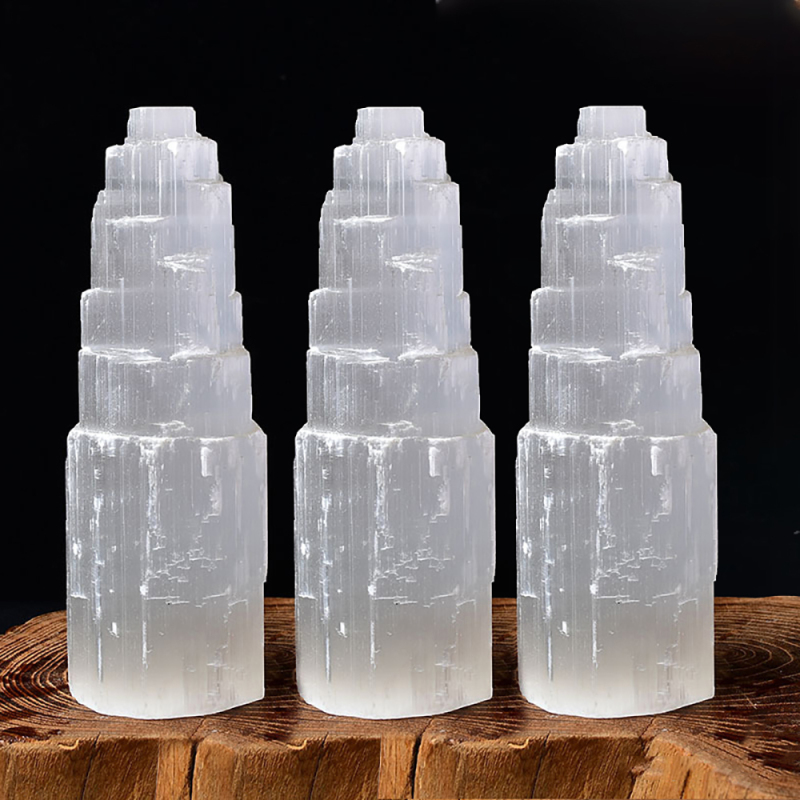 Natural White Selenite Gypsum Tower Moroccan Crystal Mineral USB Light-Emitting Craft Statue Beautiful Natural White Selenite Gypsum Tower Moroccan Crystal Mineral USB Light-Emitting Craft Statue Beautiful
