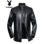 Playboy Winter Người đàn ông trung niên Fur Fur Leather Leather Daddy Men Jacket Plus Velvet Thicken Áo khoác da trung niên áo phao nam hàn quốc