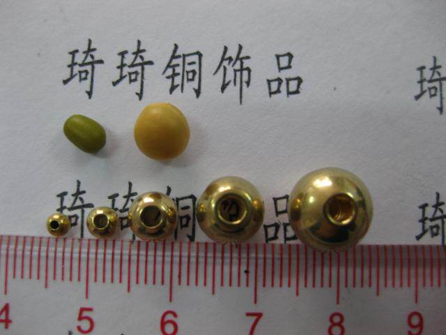 Pure Brass Seppac Loose Bead bronze Pearl string Pearl Mieball never off color DIY accessories Tampon Chain Material-Taobao