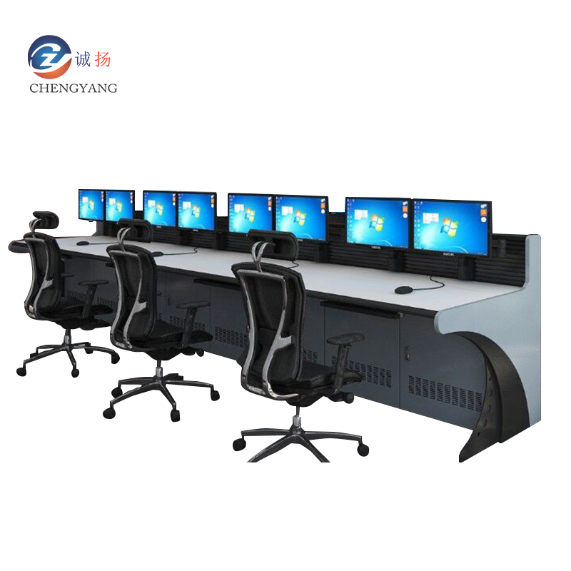 Triple Command Center Four-link control desk An anti-monitor and control room Double-linked monitoring room Computer operation desk-Taobao