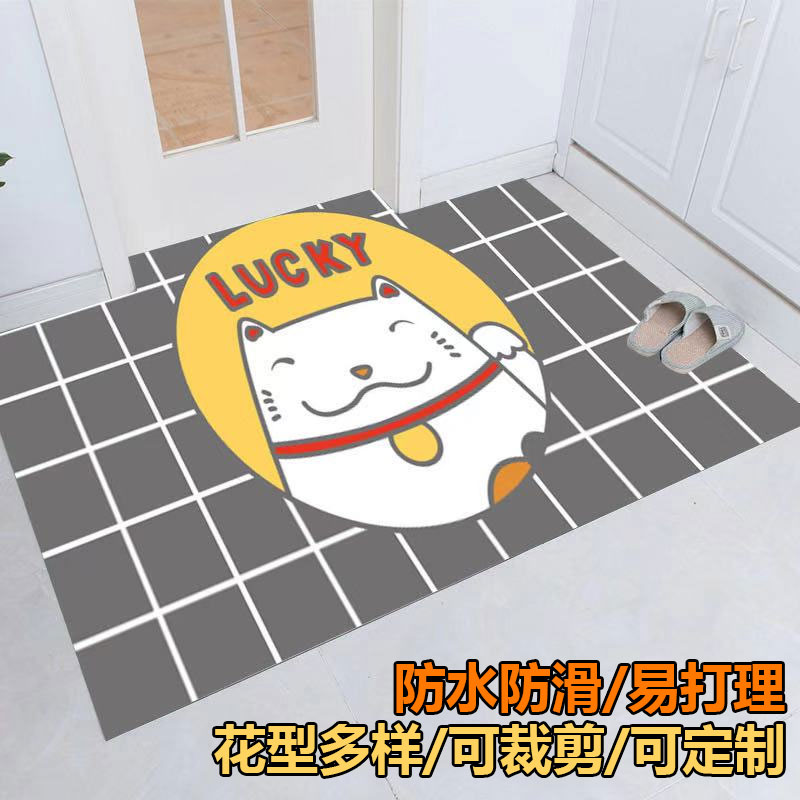 Nordic Home Entry Door-to-door Mat Imitation Leather Suede Mat can cut Bathroom Footbed Bed Front Mat Customised