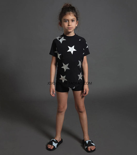 ins ແບບຮ້ອນ 2022 ໃຫມ່ nu boys and girls baby skull letter star sun protection swimsuits swimsuits swimsuit