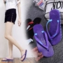 Dép xỏ ngón nữ mùa hè bằng phẳng đơn giản Sinh viên Hàn Quốc thời trang bằng nhựa mềm massage đáy chân dép và dép đi biển - Dép dép sandal nữ