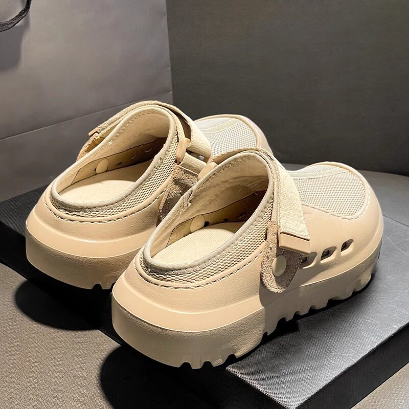 Tasman Open-Toe Slip-On Men's Summer New Style Casual Shoes from Putian, Featuring a Thick Sole, Breathable Mesh, and Lightweight Design Tasman Open-Toe Slip-On Men's Summer New Style Casual Shoes from Putian, Featuring a Thick Sole, Breathable Mesh, and Lightweight Design