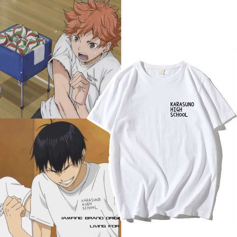 Haikyuu!! Karasuno High School Hinata Shoyo Same Style Short-Sleeved T-Shirt Unisex Anime White Jersey Cosplay Costume Haikyuu!! Karasuno High School Hinata Shoyo Same Style Short-Sleeved T-Shirt Unisex Anime White Jersey Cosplay Costume