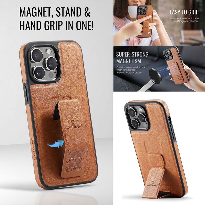 Suitable for Apple iPhone 17 Phone Case, 16 Plus New Model, 15 Pro High-End Niche Design, 14 Pro Max Invisible Folding Stand, 13 Ring Holder, 12 Multi-Functional Stand, Full Coverage Anti-Drop