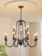 French-Style Crystal Living Room Chandelier, Black High-End Bedroom and Dressing Room Light, American Retro Dining Room Bar Counter Lighting