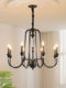 French-Style Crystal Living Room Chandelier, Black High-End Bedroom and Dressing Room Light, American Retro Dining Room Bar Counter Lighting