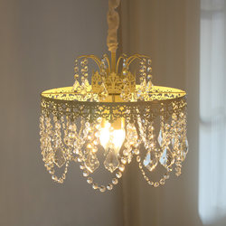 Small Apartment Dining Room Lamp 2026 New High-End French Style Bedroom Crystal Lamp American Retro Hotel Bar Chandelier