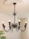 French Retro Chandelier, Black High-End Crystal Living Room Lamp, American Mid-Century Style Restaurant Bar Bedroom Study Lamp