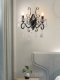 Black French-Style Bedside Wall Lamp for Bedroom 2025 New Model, Living Room Light Luxury High-End Wall Lamp, American Retro Staircase Lamp