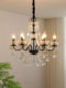 French Light Luxury Crystal Chandelier, Retro Palace Style Living Room Main Light, Medieval Dining Room Light, Black High-End Bedroom Light