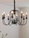 French Retro Lamp, American Light Luxury Crystal Lamp, Mid-Century South Asian Living Room Chandelier, Black Candle Dining Room Bedroom Lighting Fixtures