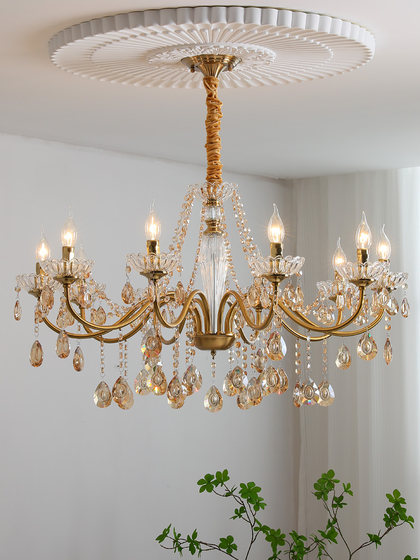 French Crystal Chandelier Living Room Lamp 2026 New Style Creative Personalized Art Bedroom Lamp Retro Dining Table Bar Lamp