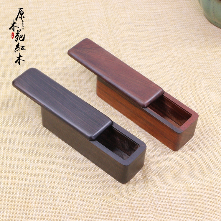 Red rosewood solid wood seal storage box ebony wood whole material private seal seal jade seal seal mud wooden box