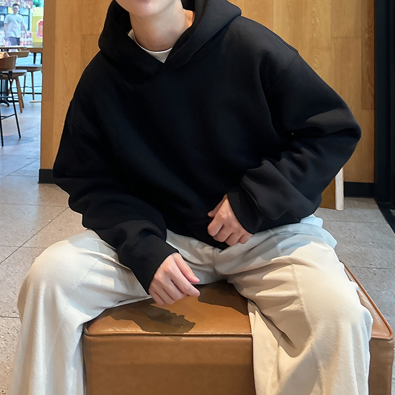 フード付きスウェットシャツメンズ春と秋のスタイルプラスベルベットと厚手2025新しいトレンドブランドヘビーアメリカンスタイルのフード付き服メンズ秋と冬