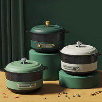 Korean electric hot pot home multifunctional cooking integrated electric frying pan electric cooking pan non-stick large capacity 4L round pot