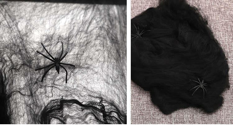 Halloween Ghost Festival Bar Đạo cụ Cảnh Nhà ma ám KTV Mall Bí mật Trang trí phòng Vật tư Spider Silk Spider Net Cotton - Sản phẩm Đảng / Magic / Hiệu suất đồ hóa trang cho bé