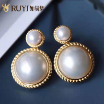 Natural sea horse Bay pearl earrings female temperament Joker sense retro earrings harbor wind nostalgic atmosphere earrings earrings