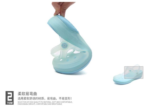 33-34 sân nhỏ lỗ dày giày nữ nêm với dép chống trượt mùa hè bãi biển 41 dép cỡ lớn 42 thước - Dép giày nữ đẹp