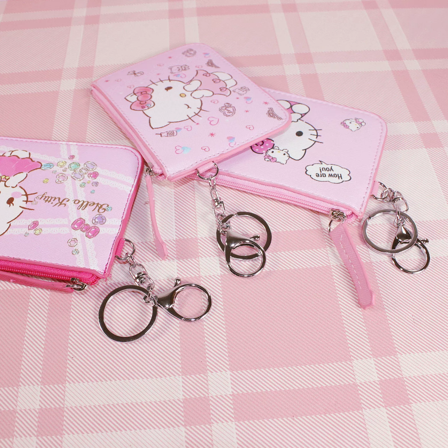 Hello Kitty, Disney, милая кошелёк-кошелёк на молнии, держатель для карт, подвеска с мультяшкой