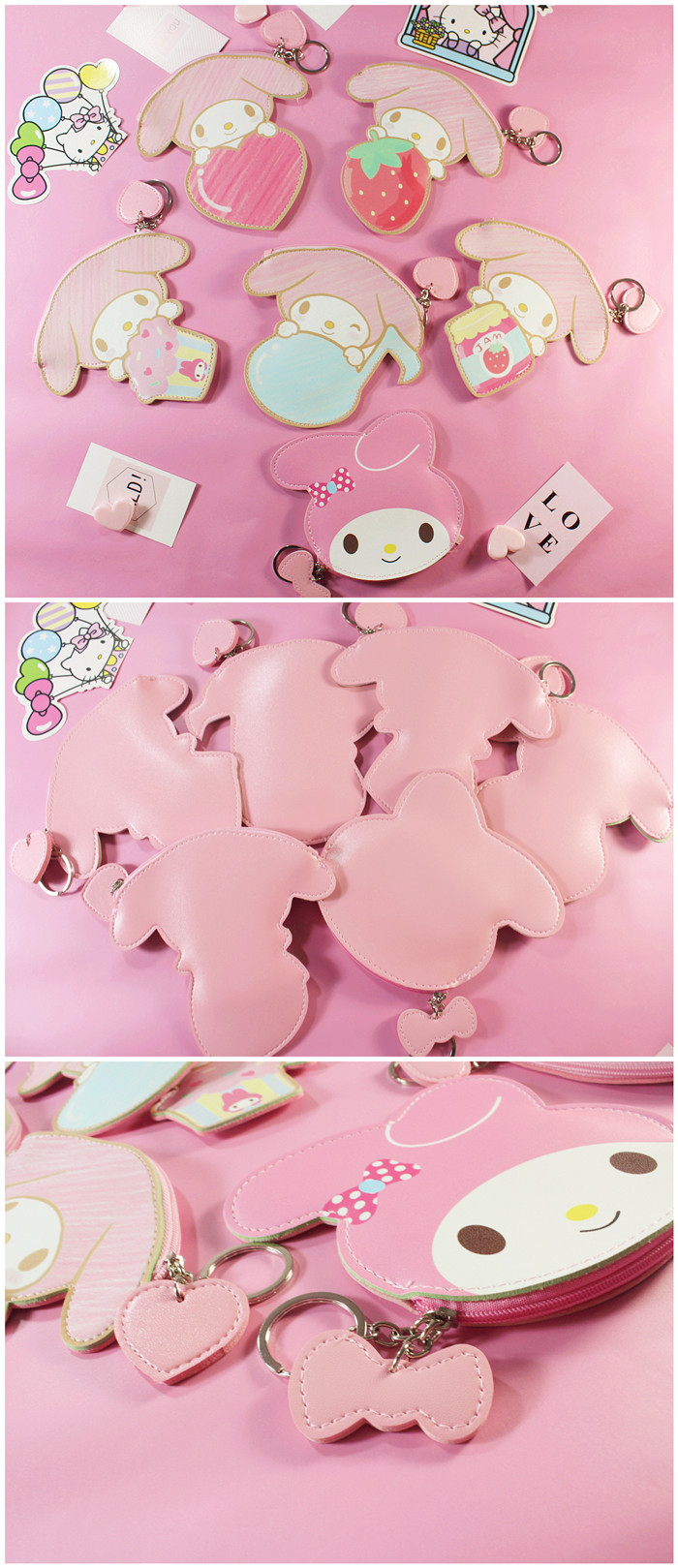 Dễ thương hello kitty đầu âm thanh sáng tạo ví tiền xu giai điệu Nhật Bản với gói ví nhỏ nữ ví nam dài