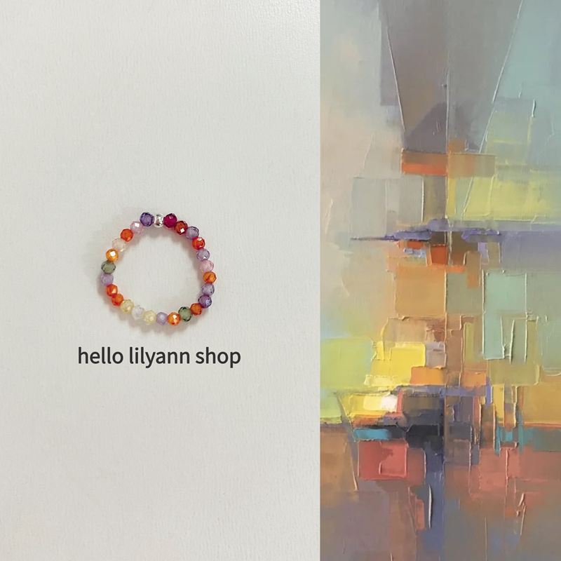 Sunset Afterglow Artistic Niche Design Crystal Elastic Foot Ring ins Unique Yoga Toe Ring Tail Ring for Women