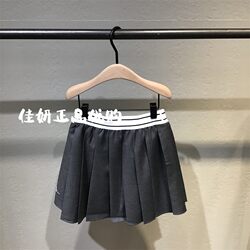 little moco专柜正品24年春女童学院风百褶半身裙短裙KBD1SKT016