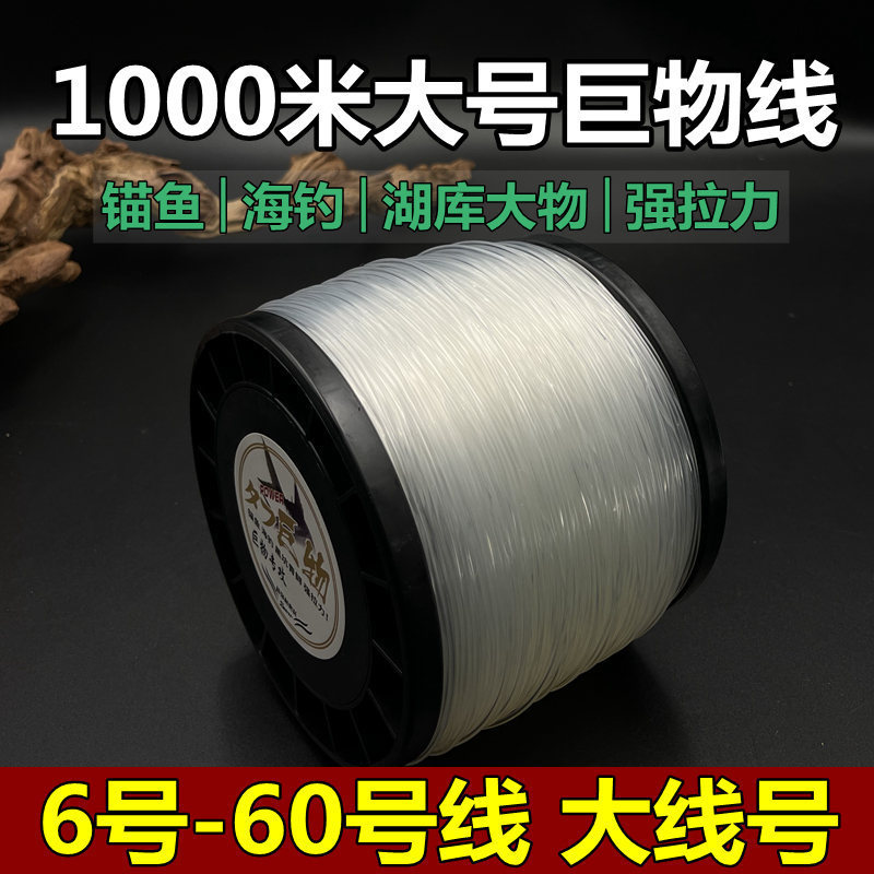 Extra Thick Fishing Line 1000m Special Line for Catching Large Fish, Giant Carp, Sea Fishing, Boat Fishing, Transparent Nylon Line Sold by Weight