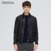 ZIOZIA Fall New Trim thời trang Casual Hàn Quốc phiên bản Black Leather Jacket nam Tide JZZ3LJ1502 