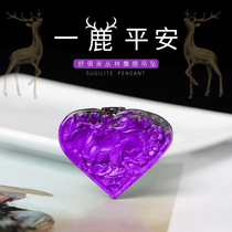 Innate pendant womens stunning purple deer double face engraving pendant Sukiishi Crystal pendant When it comes to fashion Ornament Gift