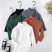 Xiaojiejia 2018 autumn and winter new boys and girls high neck pullover sweater children baby cotton base shirt top