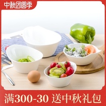 Pure white bone porcelain ceramic household tableware egg soup dessert bowl Bowl hot pot seasoning bowl rice bowl salad bowl Small Bowl