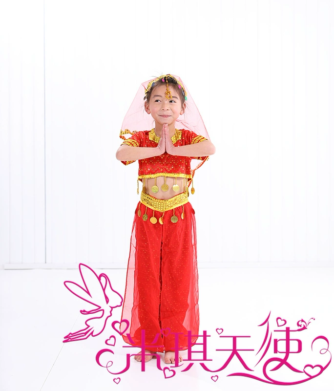 Trẻ em trang phục múa Ấn Độ trang phục múa Tân Cương cô gái múa bụng phù hợp với trang phục múa dân tộc - Trang phục