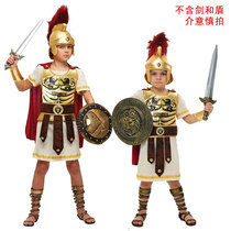 Halloween Childrens Day stage performance children male Roman gladiator warrior general guard costume