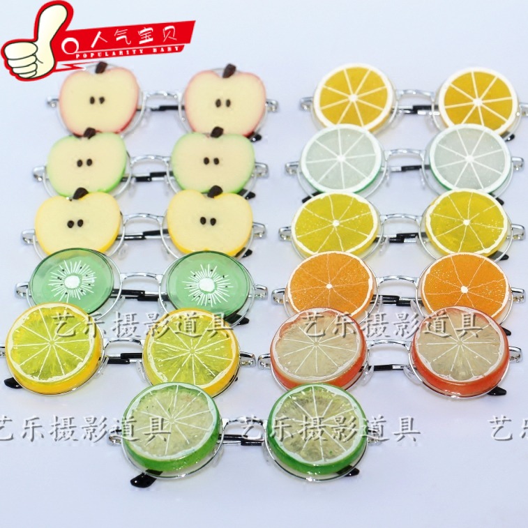 Apple Glasses Creative Wedding photography Photographic Props Photo Gallery Exterior View Shooting Lemon Glasses New Fruit Sea View Props
