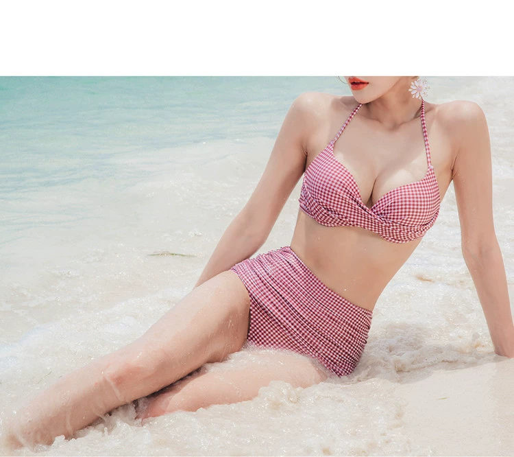 Ins phiên bản mới của Hàn Quốc của bikini gợi cảm chia eo cao che bụng giảm béo tập hợp áo tắm nữ kỳ nghỉ hè nóng bỏng bãi biển - Bikinis