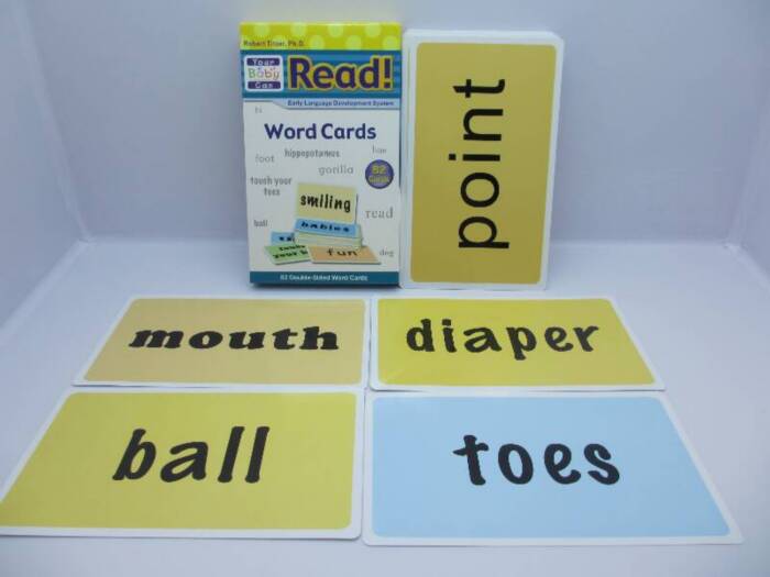 Your baby can read 82 single-word card game cards