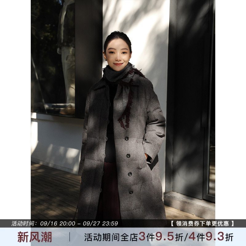 Zhou Zhou Laoqian Style Patterned Goose down Jacket 2026 Winter New Loose Thickened Warm Mid-Length down Coat for Women Zhou Zhou Laoqian Style Patterned Goose down Jacket 2026 Winter New Loose Thickened Warm Mid-Length down Coat for Women