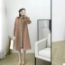 MUKOK thời trang thu đông 2018 phổ biến áo len len Hàn Quốc nữ Áo dài mỏng áo gió Trung bình và dài Coat